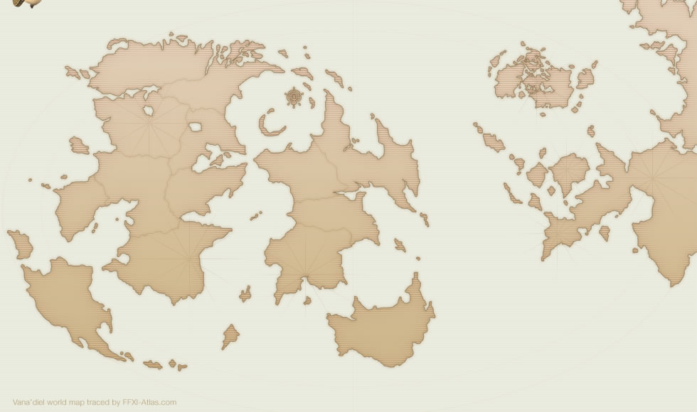 the world is flat map. ffxi world map
